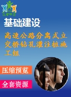 高速公路分離式立交橋鉆孔灌注樁施工組織設(shè)計方案