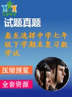 鼎龍逸揮中學(xué)七年級下學(xué)期末復(fù)習(xí)數(shù)學(xué)試卷