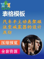 汽車半主動懸架磁流變減震器的設計及仿真設計